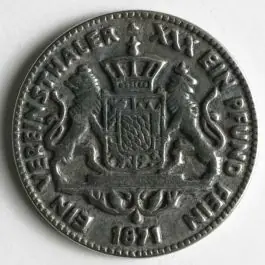 Sichere Zahlung Wappenknopf, vollmetall Bayern-Taler mit Öse – Größe: 28mm – Farbe: altsilber – Art.Nr. 310008