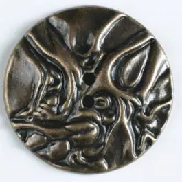 Versand Am Gleichen Tag Vollmetallknopf mit ungleichmäßiger Struktur und 2 Löchern – Größe: 28mm – Farbe: altmessing – Art.Nr. 350270