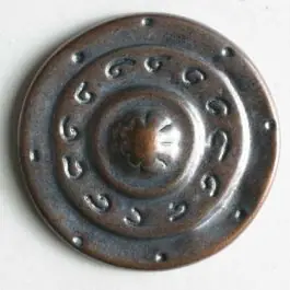 Vollmetallknopf, mittelalterliches Schild, mit Öse – Größe: 25mm – Farbe: kupfer – Art.Nr. 350167 Top-Seller