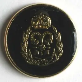Wappenknopf, vollmetall, goldenes Wappen auf schwarzer Emaille mit schmalem Rand – Größe: 23mm – Farbe: schwarz – Art.Nr. 360152 Jetzt Zugreifen