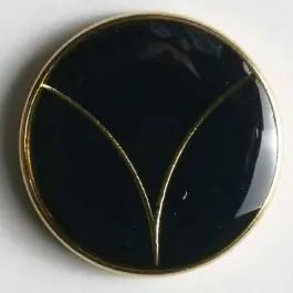 Blazerknopf, vollmetall, emailliert mit Öse – Größe: 20mm – Farbe: blau/gold – Art.Nr. 340118 Top-Qualität