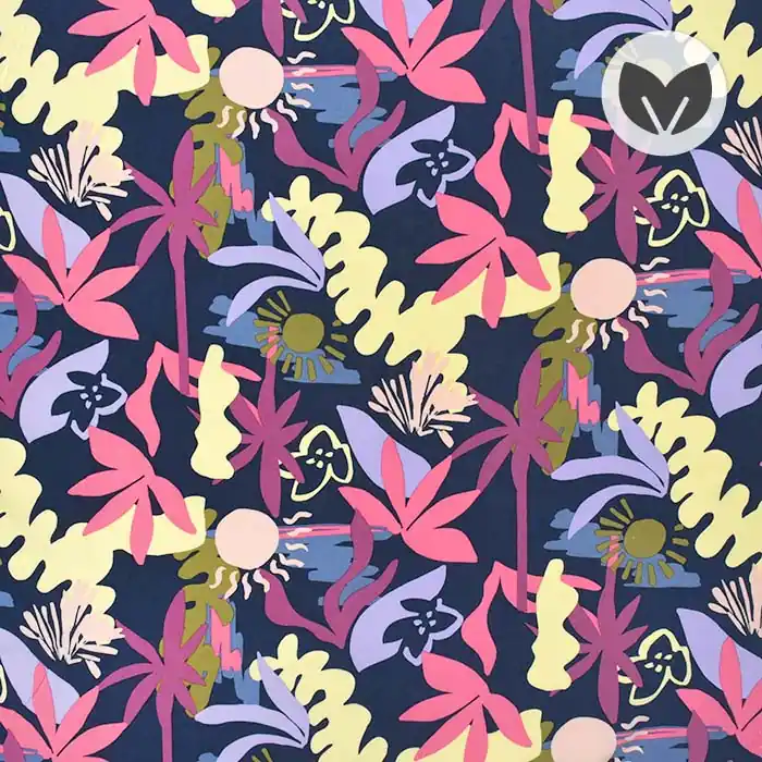 Online Kaufen Gewebe, Viskose, floral, 29792-003, blau