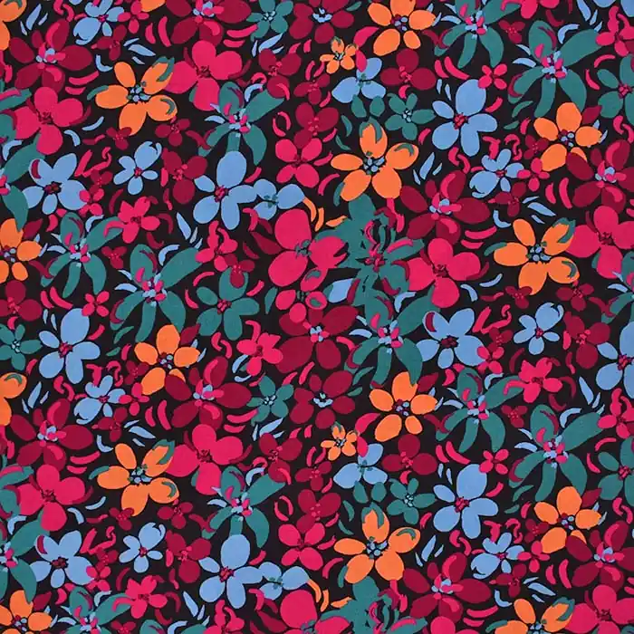 Versand Am Gleichen Tag Gewebe, Viskose, floral, 29823-001, schwarz