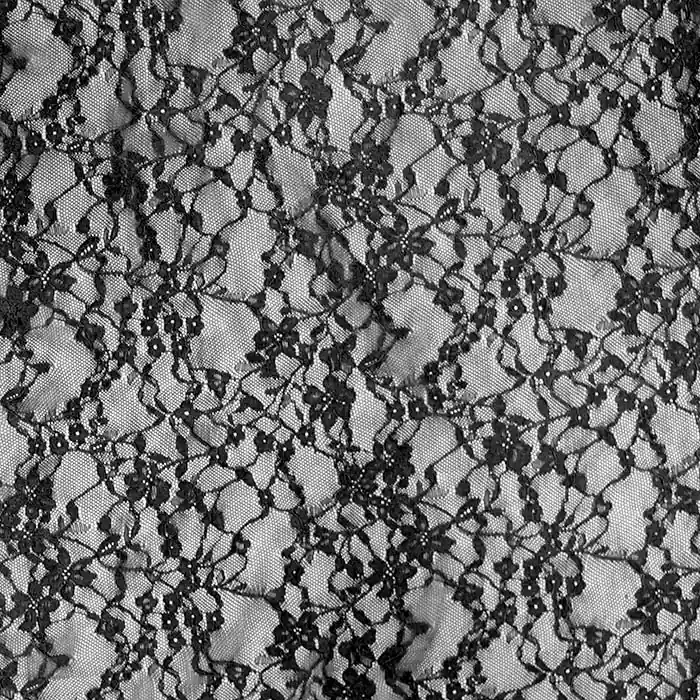 Rabatt Spitze, elastisch, floral, 30208-1001, schwarz