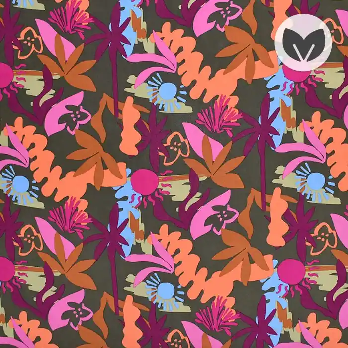 Gewebe, Viskose, floral, 29792-004, grün Jetzt Kaufen