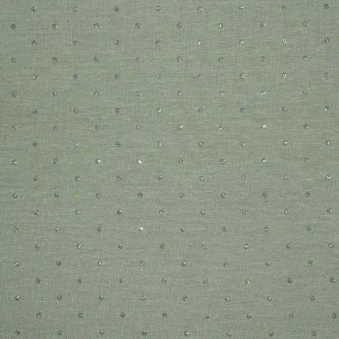 Nur Für Kurze Zeit Sweatshirtstoff, flauschig, Punkte, 29840-271, grün