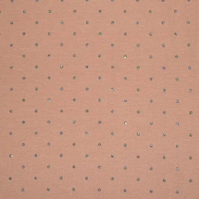 Handgefertigt Sweatshirtstoff, flauschig, Punkte, 29840-320, aprikose