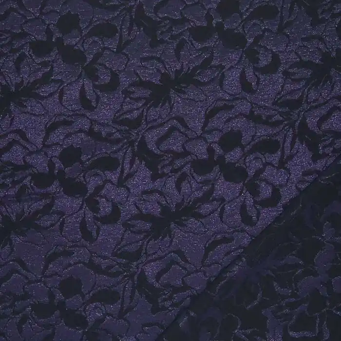 Neu Im Sortiment Gewebe, Viskose, floral, 29740-12, dunkelblau
