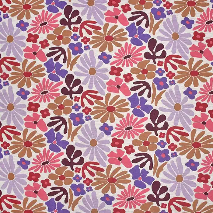 Sweatshirtstoff, flauschig, floral, 29803-037 Kostenloser Rückversand