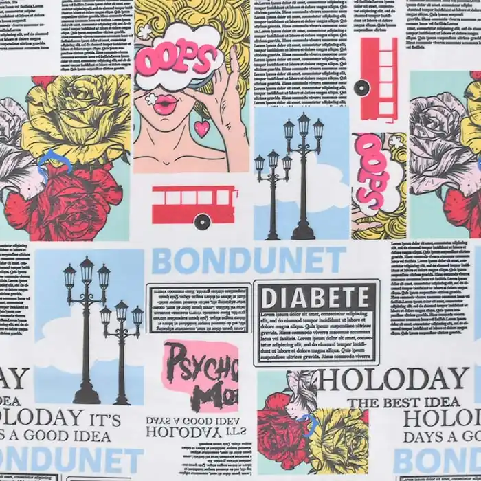 Schneller Versand Sweatshirtstoff, retro, 29863-02