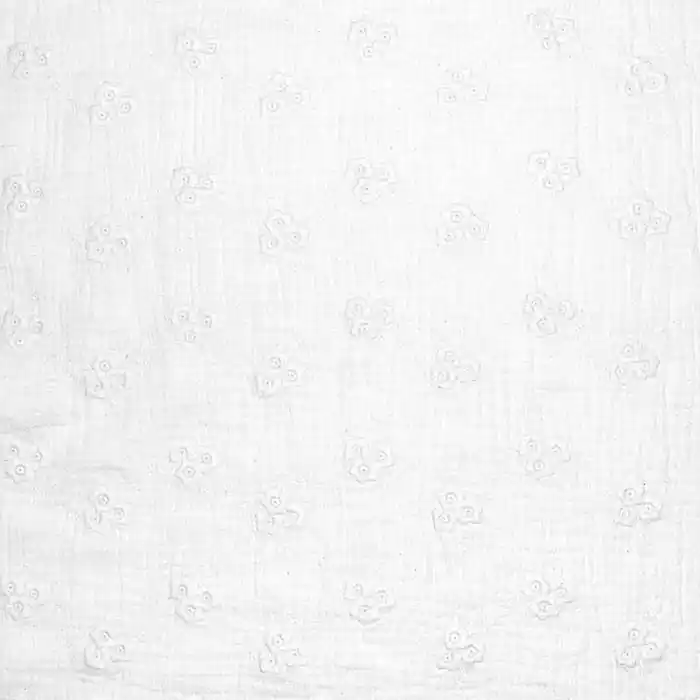 Musselin, doppelt, Stickerei, floral, 29787-001, weiß Solange Der Vorrat Reicht