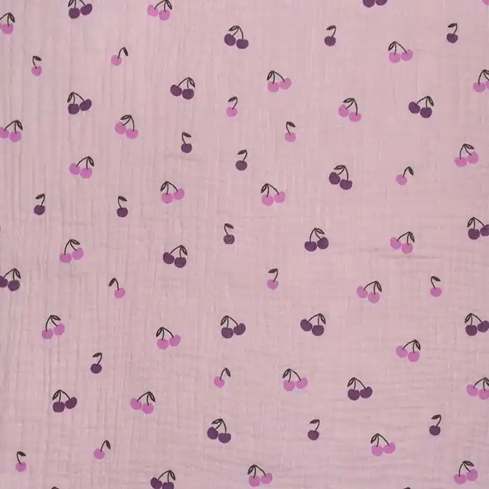 Musselin, doppelt, Obst, 29793-015, rosa Neu Im Sortiment