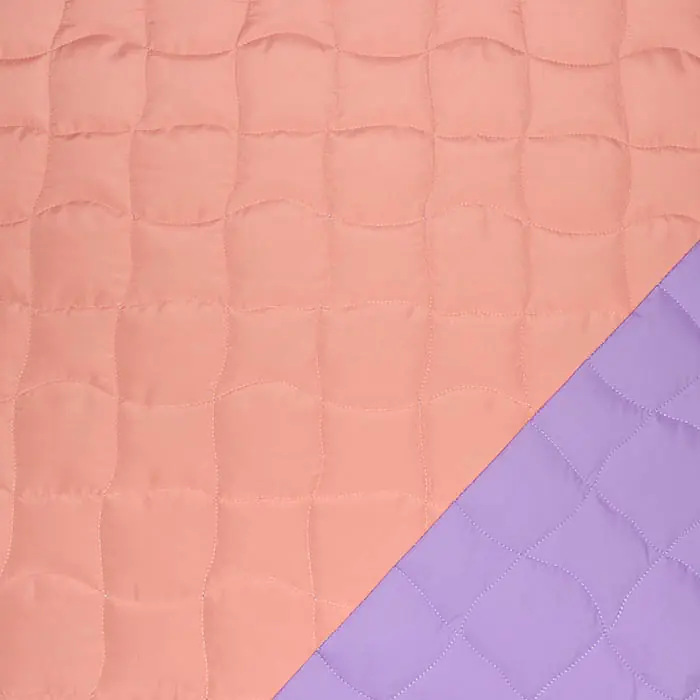 Steppstoff, geometrisch, 29819-004, violett-aprikose Versand Am Gleichen Tag