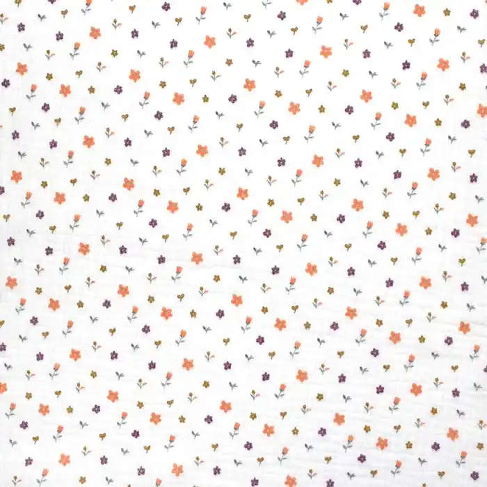 Musselin, doppelt, floral, 29816-002, weiß Günstig