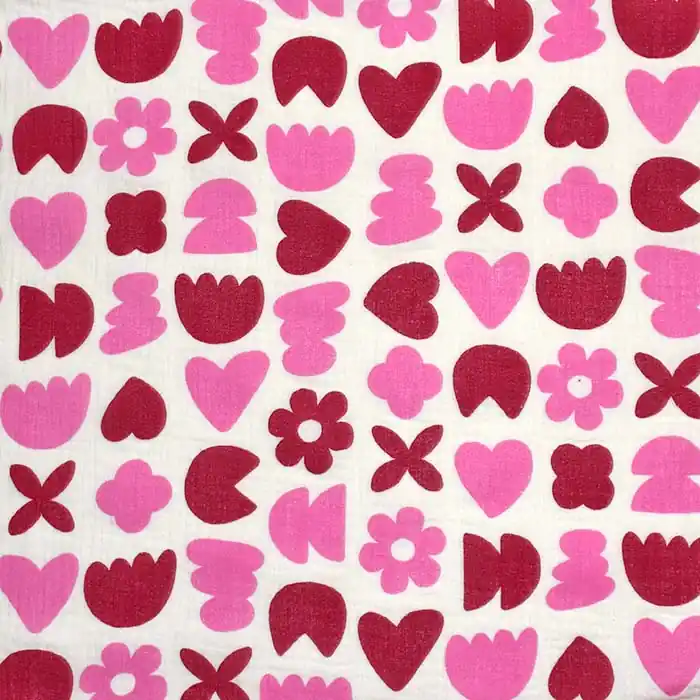 Musselin, doppelt, Herzen, 29810-001, rosa Mega-Angebot