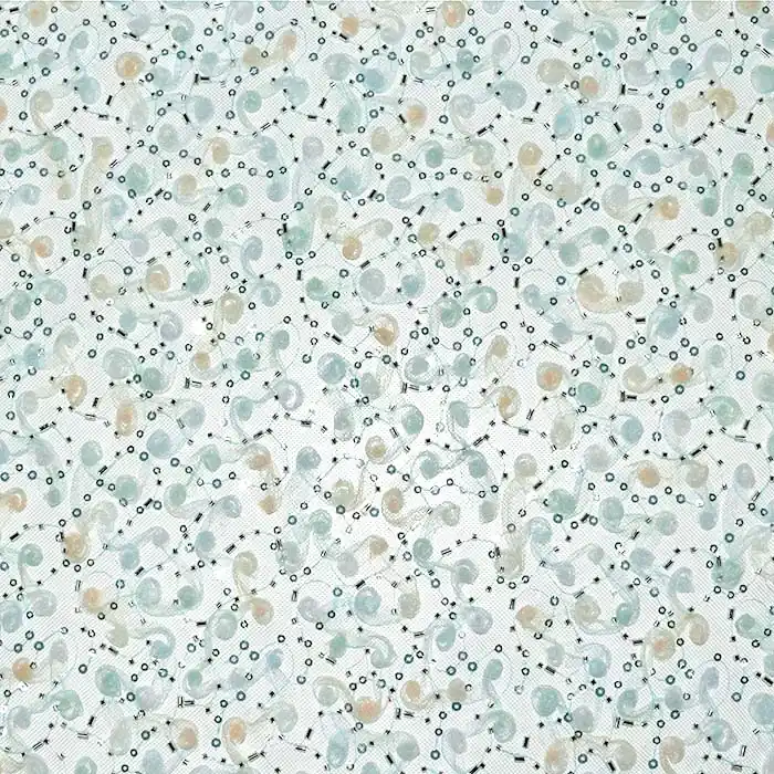 Sonderaktion Spitze mit Glittern, floral, 29652-513, mint