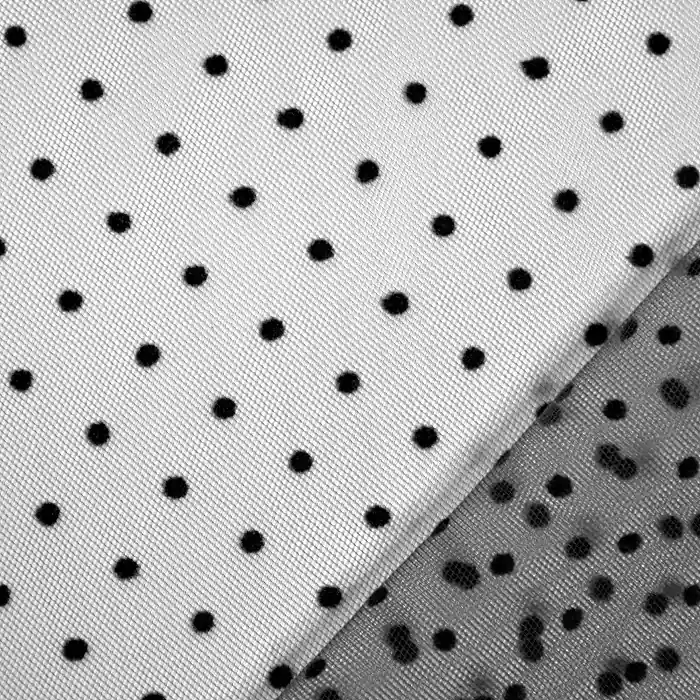 Tüll, weich, Punkte, 22282-2, schwarz Knallerangebot