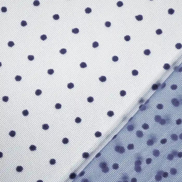 Knallerangebot Tüll, weich, Punkte, 22282-19, dunkelblau