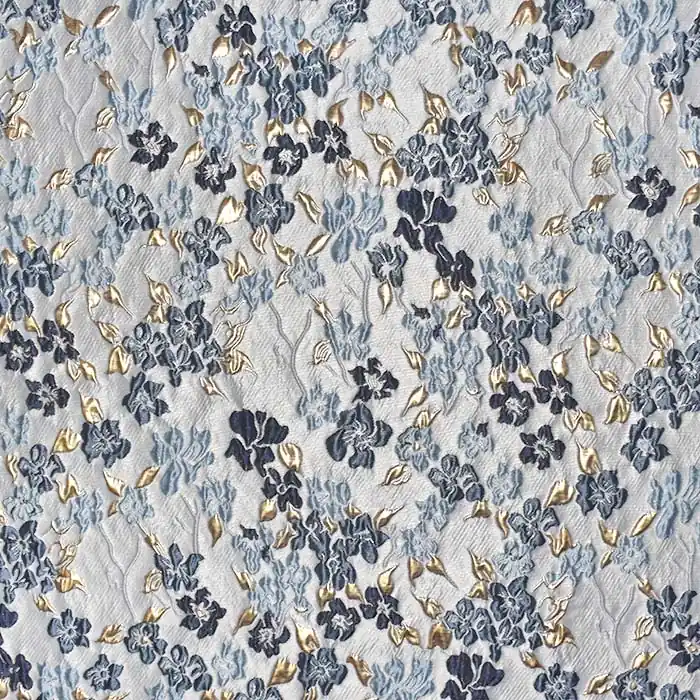 Jacquard, floral, 29644-673, blau Nur Für Kurze Zeit