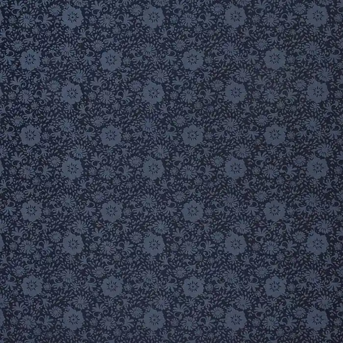 Bengalin, elastisches Gewebe, floral, 29473-25, dunkelblau Highlight