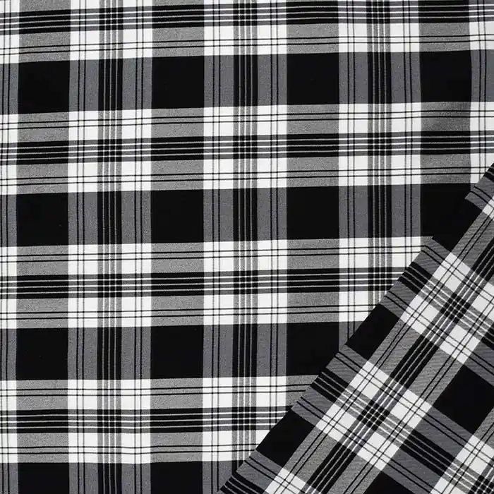 Großhandel Bengalin, elastisches Gewebe, Karo, 29473-39, schwarz-weiß