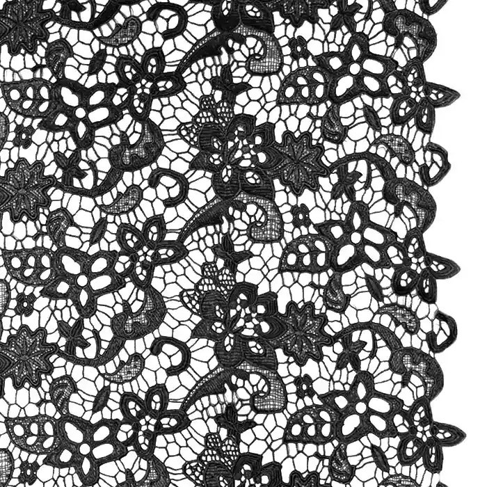 Gratis Versand Spitze, floral, 29442-03, schwarz