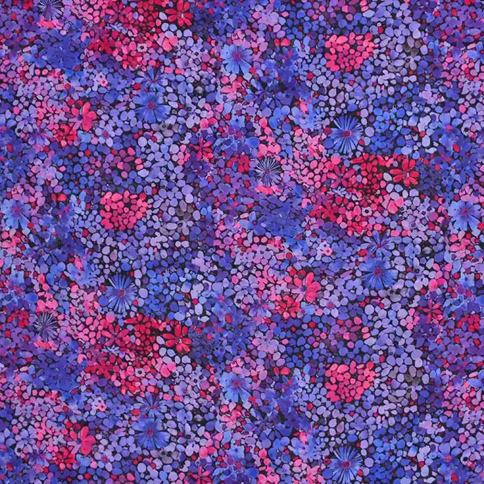 Letzte Chance Baumwolle, dünn, digital, floral, 28463-002, violett