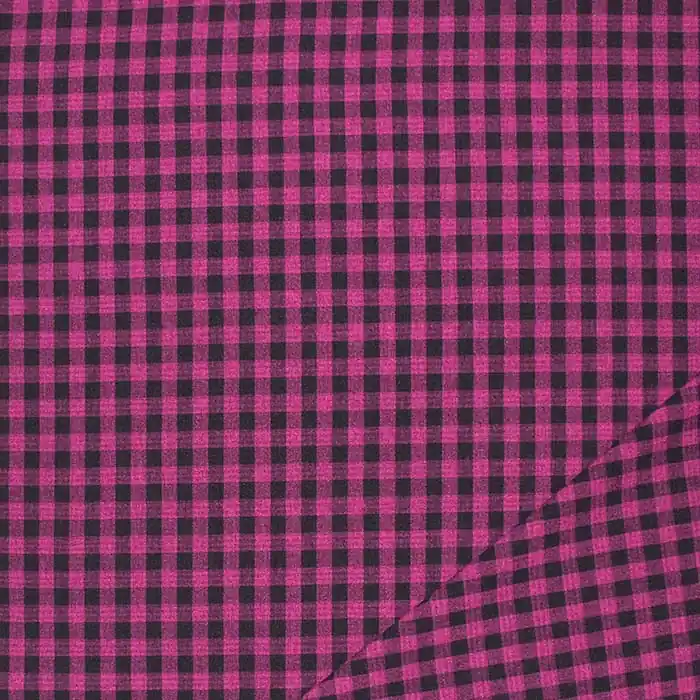 Gewebe, Viskose, Karo, 28771-13, rosa Zertifiziert