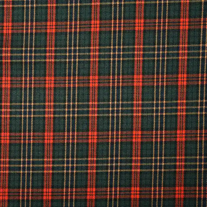 Zertifiziert Anzugstoff, Karo, 22006-23, grün-orange