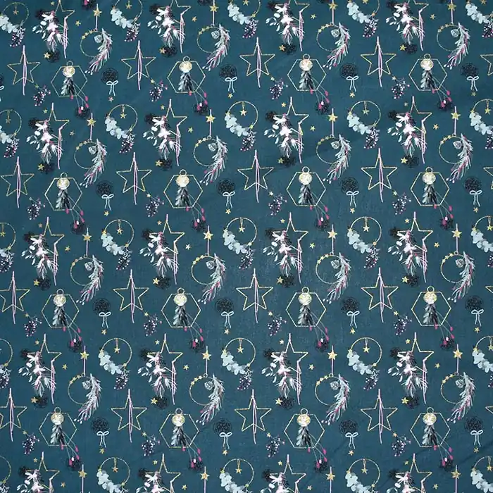 Baumwolle, Popeline, festlich, 28547-024, petrol Preiswert