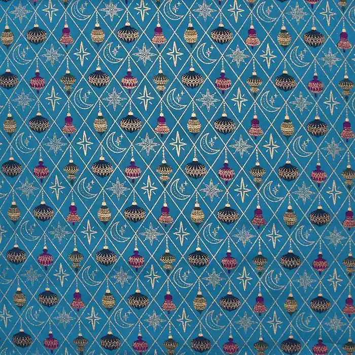 Preiswert Baumwolle, Popeline, festlich, 28552-024, petrol