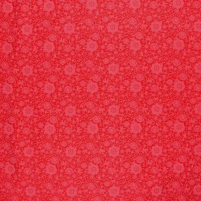 Sonderangebot Bengalin, elastisches Gewebe, floral, 29473-09, rot