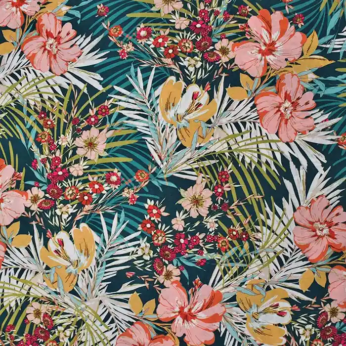 Ab Werk Gewebe, Viskose, floral, 29444-10