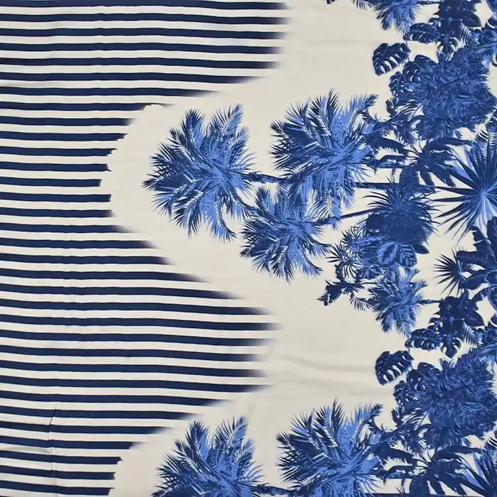 Versand Am Gleichen Tag Gewebe, Viskose, Satin, Natur, 29444-16, blau