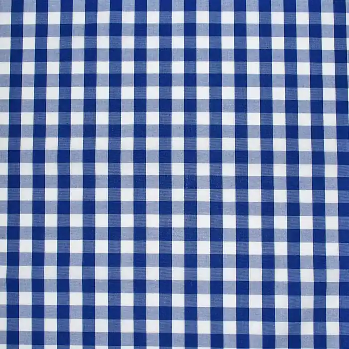 Handgefertigt Baumwolle, Popeline, Karo, 29460-16, blau