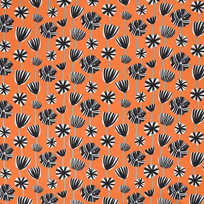 Jersey, Baumwolle, digital, floral, 29011-33, orange Premium