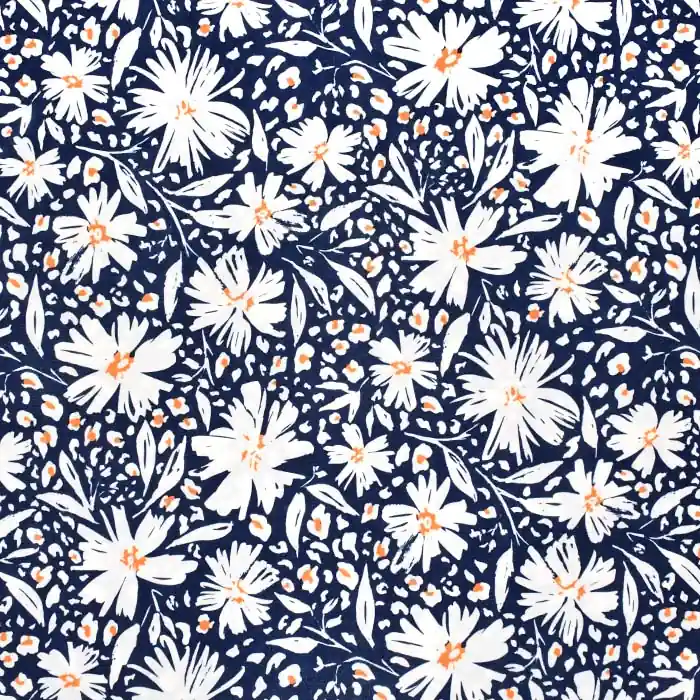 Jersey, Polyester, floral, 25042-3, blau Im Trend