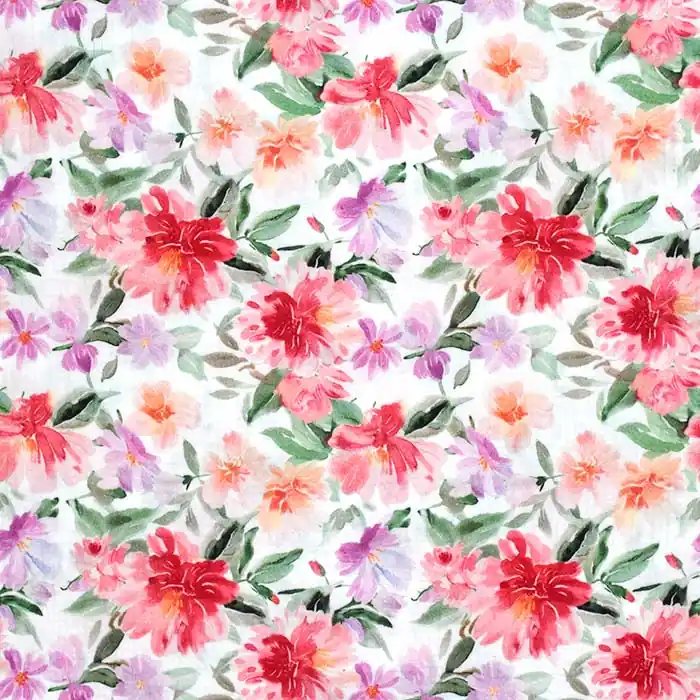 Musselin, doppelt, floral, 29145-001 Limited Edition