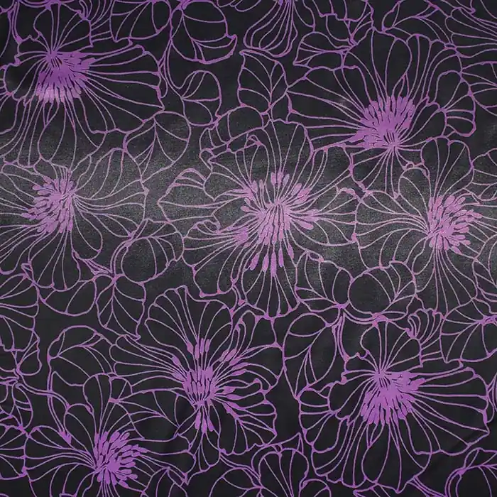 Gewebe, Viskose, Satin, floral, 28793-29, violett Zertifiziert