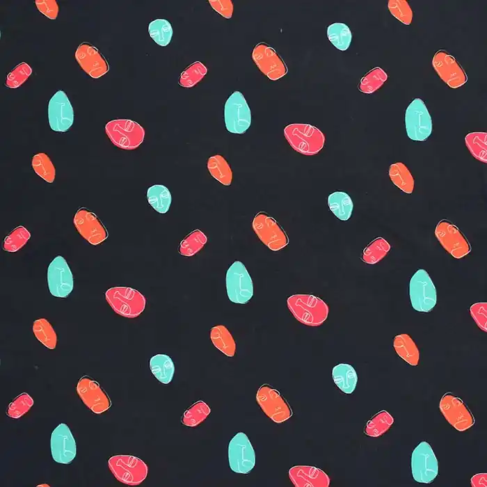 Jersey, Baumwolle, Gesichter, 29109-243 Ausverkauf