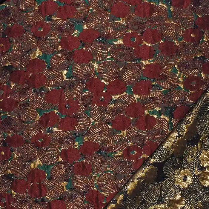 Jacquard, beidseitig, floral, 28540-028, bordeaux-golden Jetzt Zugreifen
