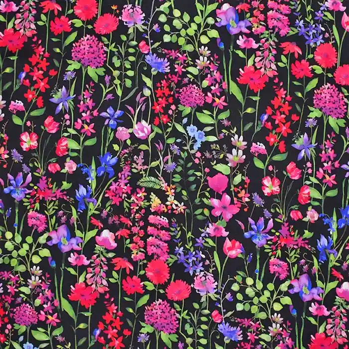 Heute Kaufen Gewebe, Viskose, Satin, digital, floral, 28423-001