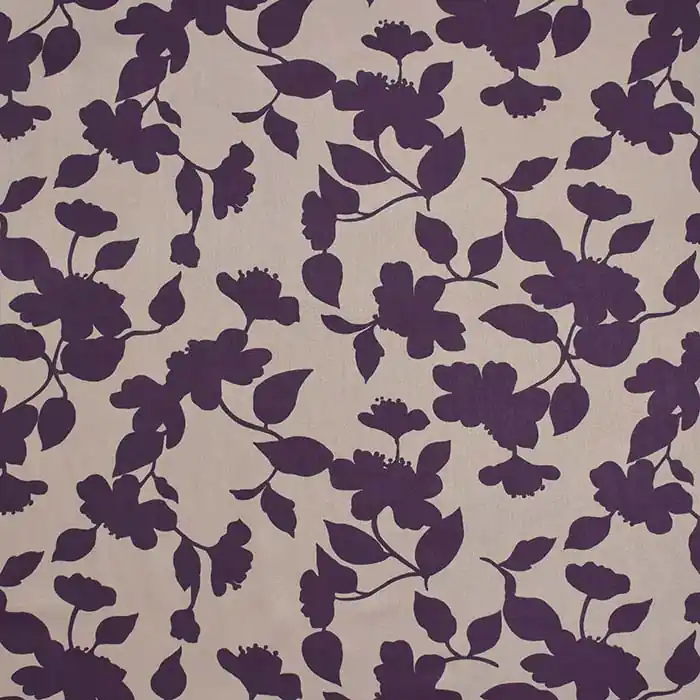 Gewebe, Viskose, floral, 28776-4, violette-beige Handgefertigt