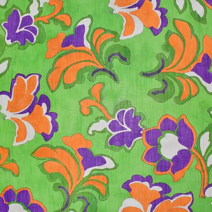 Gewebe, dünn, Baumwolle, floral, 29299-14, grün Begrenztes Angebot