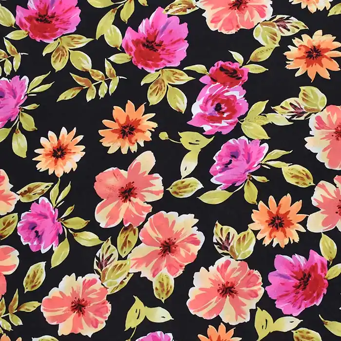 Gewebe, Viskose, digital, floral, 28474-001 Bestseller