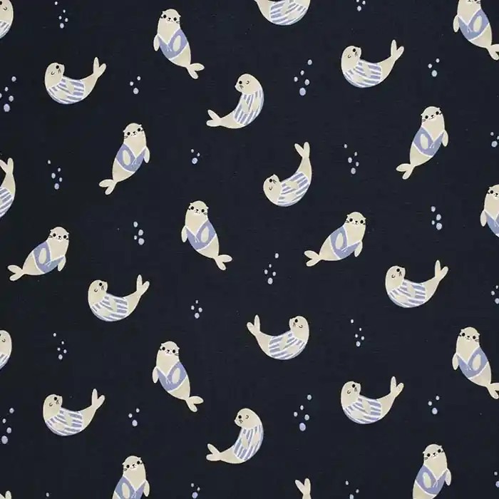 Nur Für Kurze Zeit Jersey, Baumwolle, digital, Tiere, 29164-003, blau