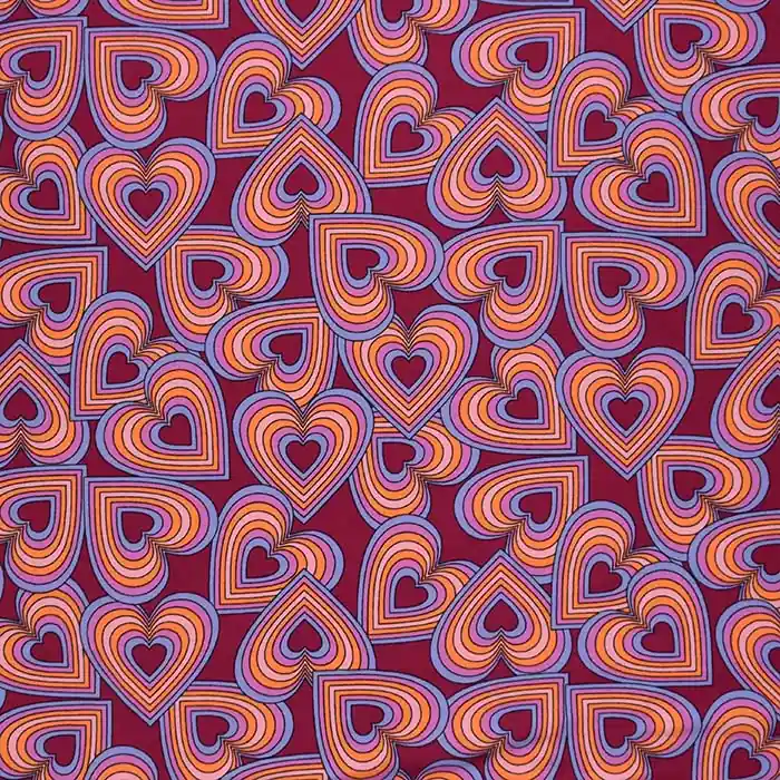 Handgefertigt Jersey, Baumwolle, Herzen, 29163-002, violett