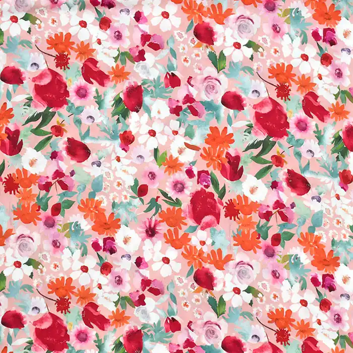 Direkt Vom Hersteller Gewebe, Viskose, Satin, digital, floral, 29174-001