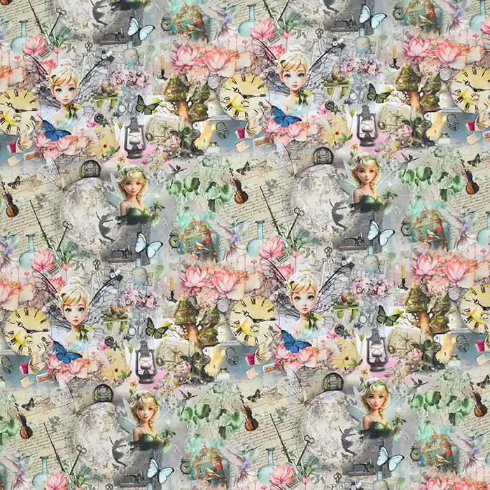 Schneller Versand Jersey, Baumwolle, digital, romantisch, 29004