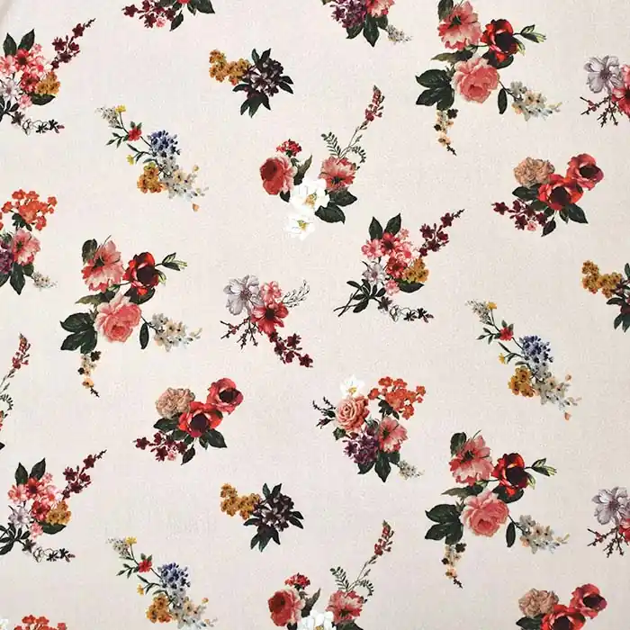 Gratis Versand Gewebe, Viskose, floral, 28680-02, sahne